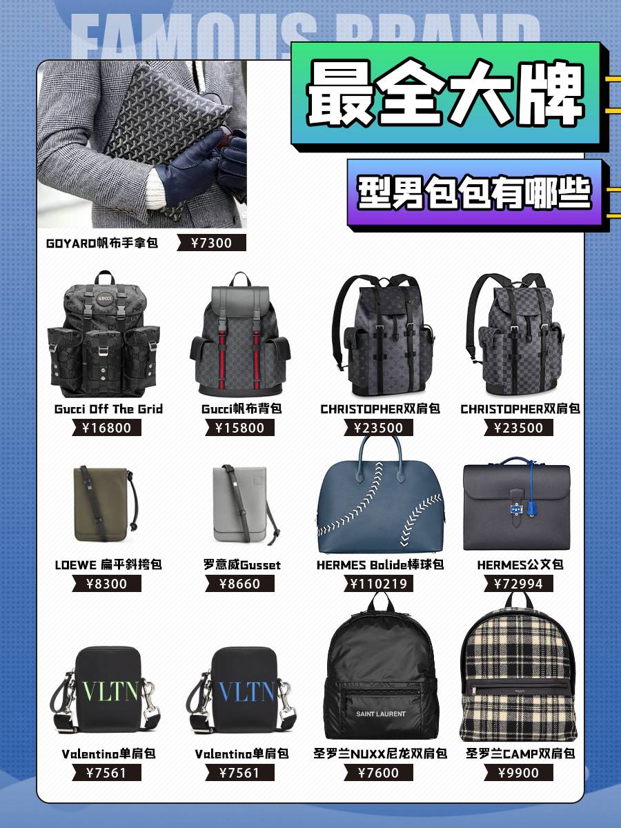 古奇男包圖片及價(jià)格,男生必看受歡迎的十大奢侈品排名,古奇男包