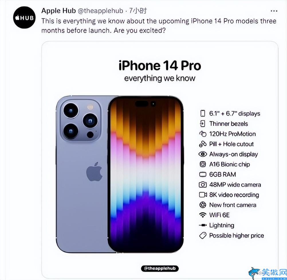 蘋果14系列電池參數表,iPhone 14全系續航曝光